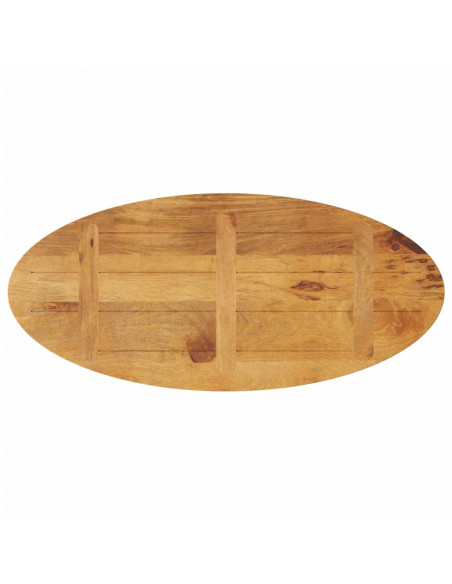 Piano Tavolo 110x50x2,5 cm Ovale in Legno Massello di Mango