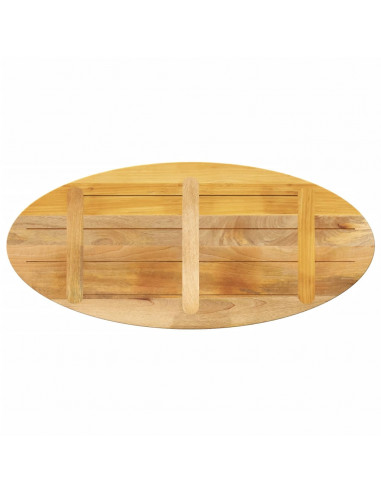 Piano Tavolo 110x50x2,5 cm Ovale in Legno Massello di Mango