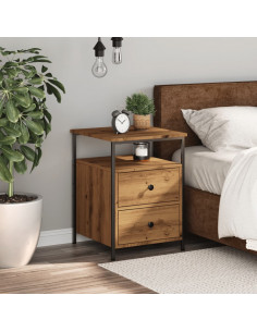 Comodino Rovere Artigianale 44x45x60 cm in Legno Multistrato 2