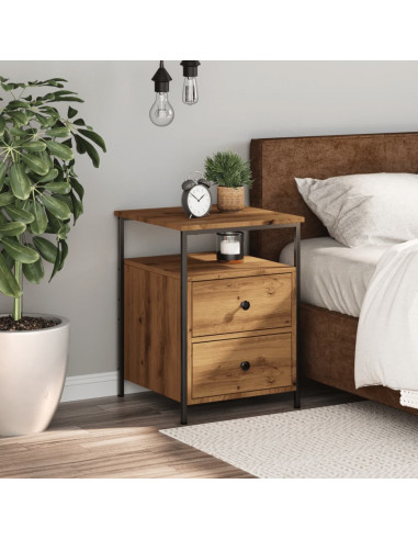 Comodino Rovere Artigianale 44x45x60 cm in Legno Multistrato