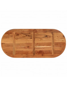 Piano Tavolo 110x50x3,8 cm Ovale in Legno Massello di Acacia