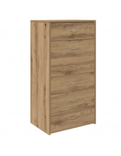 Credenza 6 Cassetti Rovere Artigianale 50x34x96cm Truciolato 2