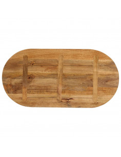 Piano Tavolo 110x50x3,8 cm Ovale in Legno Massello di Mango
