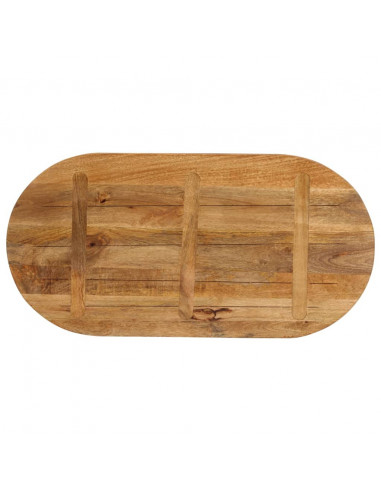 Piano Tavolo 110x50x3,8 cm Ovale in Legno Massello di Mango