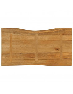 Piano Tavolo 110x60x2,5 cm Bordi Vivi in Legno Massello Mango