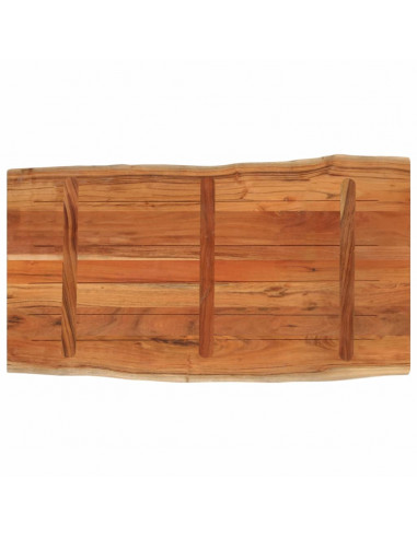 Piano Tavolo 110x60x2,5 cm Rettangolare Legno Acacia Bordi Vivi