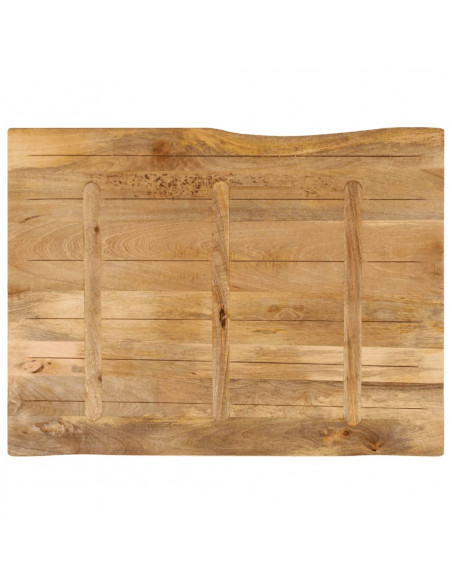 Piano Tavolo 110x80x3,8 cm Bordi Vivi in Legno Massello Mango