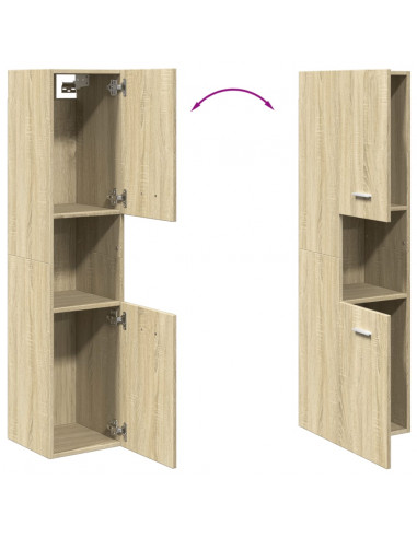 Mobile da Bagno Rovere Sonoma 30x30x130 cm in Legno Multistrato