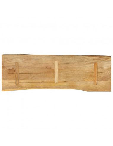 Piano Tavolo 120x40x3,8 cm Bordi Vivi in Legno Massello Mango