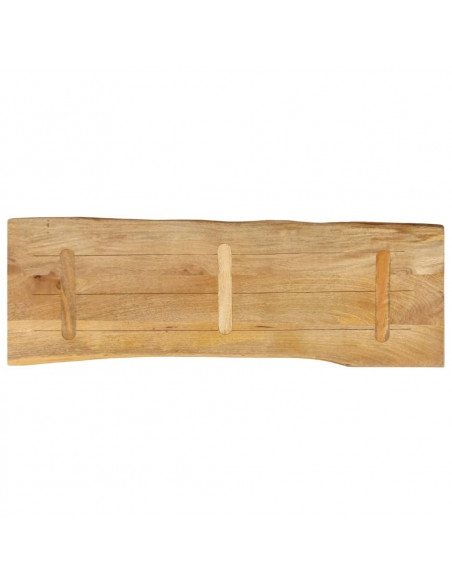 Piano Tavolo 120x40x3,8 cm Bordi Vivi in Legno Massello Mango