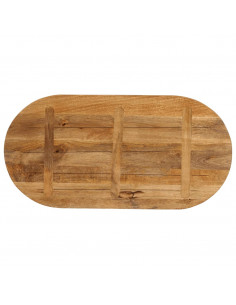 Piano Tavolo 120x50x2,5 cm Ovale in Legno Massello di Mango