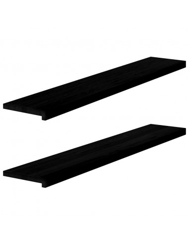 Davanzali 2 pz Marrone Scuro 140x25x2 cm Legno Massello Rovere