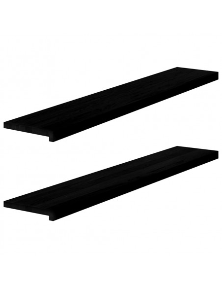 Davanzali 2 pz Marrone Scuro 140x25x2 cm Legno Massello Rovere