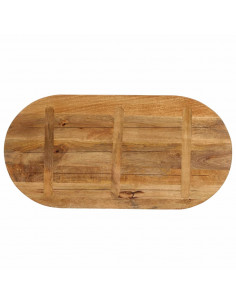 Piano Tavolo 120x50x3,8 cm Ovale in Legno Massello di Mango