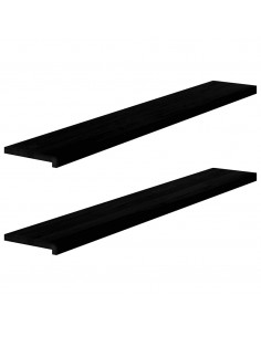 Davanzali 2 pz Marrone Scuro 160x25x2 cm Legno Massello Rovere 2