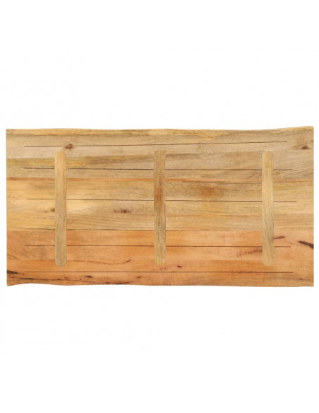 Piano Tavolo 120x60x2,5 cm Bordi Vivi in Legno Massello Mango