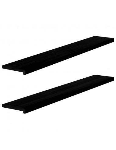 Davanzali 2 pz Marrone Scuro 160x30x2 cm Legno Massello Rovere
