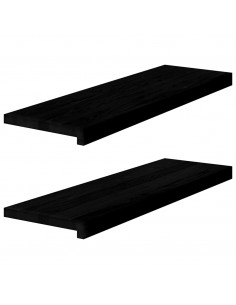 Davanzali 2 pz Marrone Scuro 80x25x2 cm Legno Massello Rovere 2