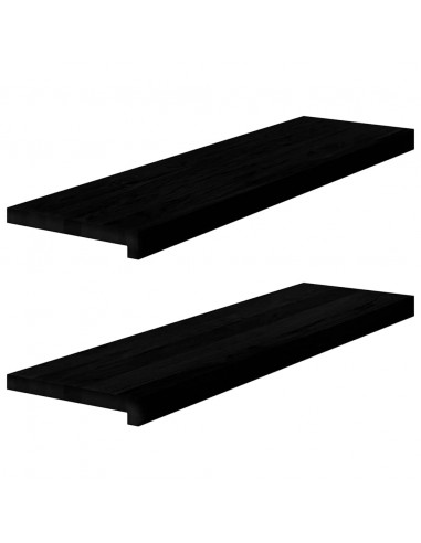 Davanzali 2 pz Marrone Scuro 90x30x2 cm Legno Massello Rovere