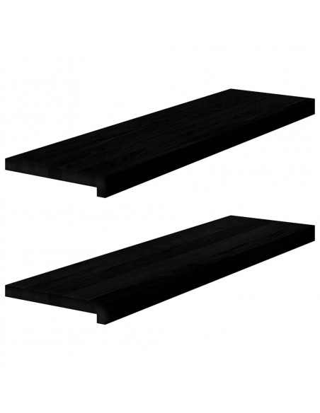 Davanzali 2 pz Marrone Scuro 90x30x2 cm Legno Massello Rovere