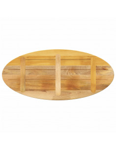 Piano Tavolo 140x50x2,5 cm Ovale in Legno Massello di Mango