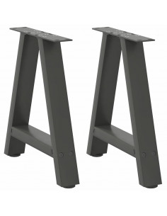 Gambe Tavolino Caffè a A 2 pz Antracite 38x(42-43)cm in Acciaio 2