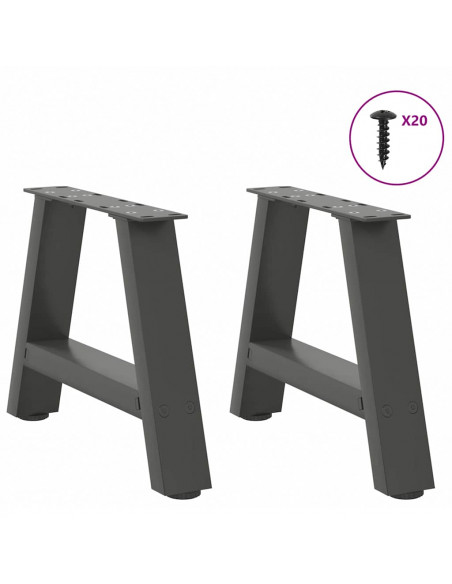 Gambe Tavolino Caffè a A 2 pz Antracite 40x(30-31)cm in Acciaio