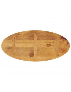 Piano Tavolo 140x50x3,8 cm Ovale in Legno Massello di Mango