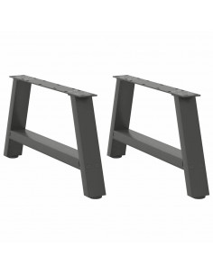Gambe Tavolino Caffè a A 2 pz Antracite 60x(30-31)cm in Acciaio 2