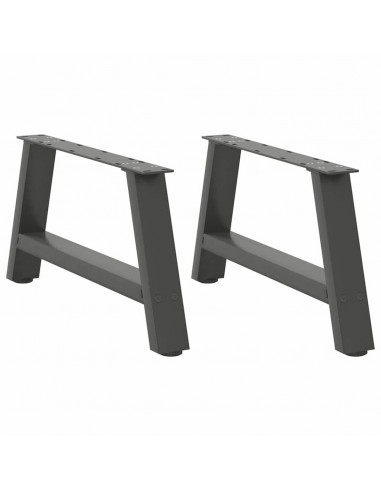 Gambe Tavolino Caffè a A 2 pz Antracite 60x(30-31)cm in Acciaio