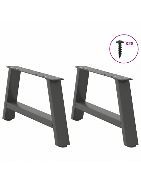 Gambe Tavolino Caffè a A 2 pz Antracite 60x(30-31)cm in Acciaio