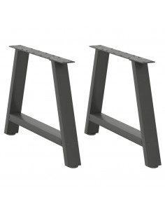 Gambe Tavolino Caffè a A 2 pz Antracite 70x(42-43)cm in Acciaio 2