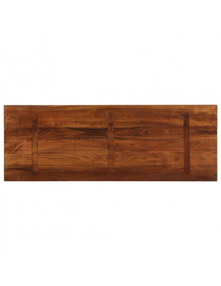 Piano Tavolo 140x50x3,8 cm Rettangolare in Massello di Recupero