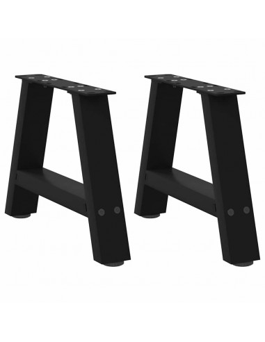 Gambe Tavolino da Caffè a A 2 pz Nero 40x(30-31) cm in Acciaio