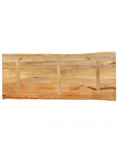 Piano Tavolo 140x60x2,5 cm Bordi Vivi in Legno Massello Mango