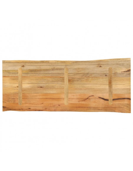 Piano Tavolo 140x60x2,5 cm Bordi Vivi in Legno Massello Mango