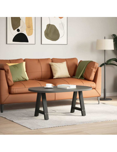 Gambe Tavolino da Caffè a A 2 pz Nero 50x(42-43) cm in Acciaio