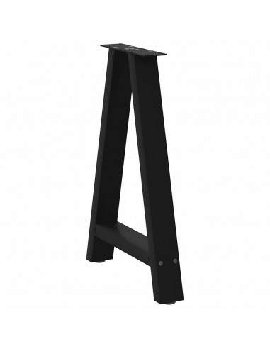 Gambe Tavolino da Caffè a A 2 pz Nero 60x(72-73) cm in Acciaio