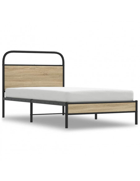 Giroletto senza Materasso Rovere Fumo 100x190 cm in Truciolato