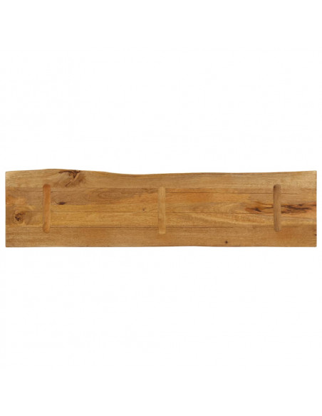 Piano Tavolo 160x40x3,8 cm Bordi Vivi in Legno Massello Mango