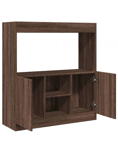 Credenza Rovere Marrone 92x33x100 cm in Legno Multistrato