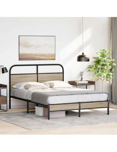 Giroletto senza Materasso Rovere Fumo 140x190 cm in Truciolato