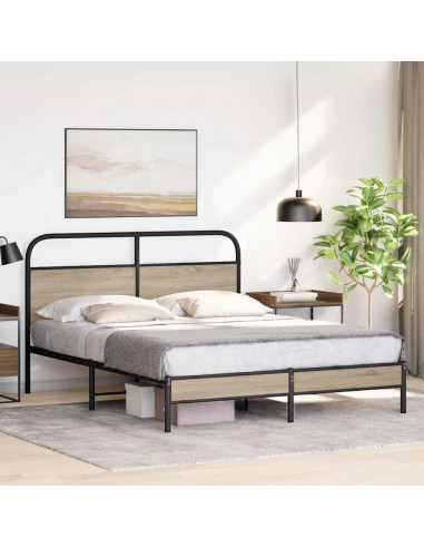 Giroletto senza Materasso Rovere Fumo 160x200 cm in Truciolato