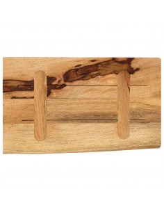 Piano Tavolo 50x20x3,8 cm Bordi Vivi Legno di Mango Grezzo