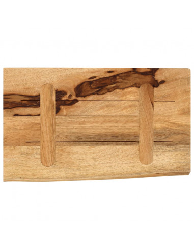 Piano Tavolo 50x30x3,8 cm Bordi Vivi Legno di Mango Grezzo