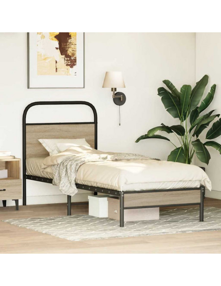 Giroletto senza Materasso Rovere Fumo 80x200 cm in Truciolato