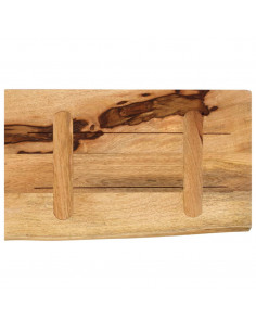 Piano Tavolo 60x30x3,8 cm Bordi Vivi Legno di Mango Grezzo