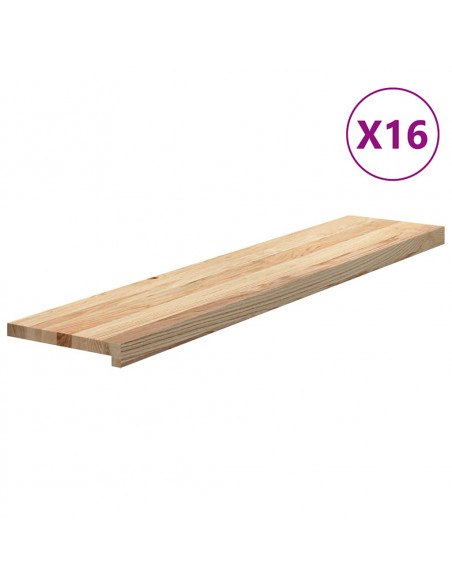 Gradini 16 pz 120x30x2 cm in Rovere Massello Non Trattato