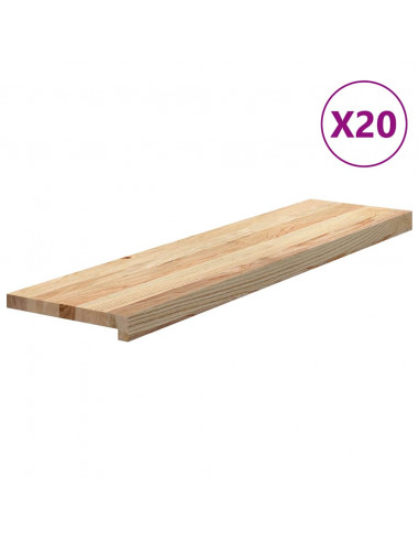 Gradini 20 pz 100x25x2 cm in Rovere Massello Non Trattato