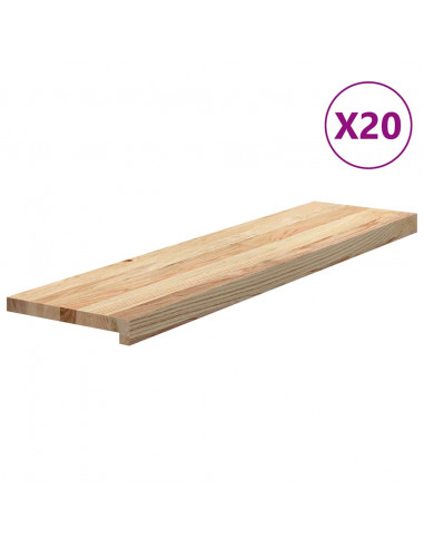 Gradini 20 pz 100x30x2 cm in Rovere Massello Non Trattato